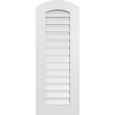Ekena Millwork Arch Top Surface Mount PVC Gable Vent: Non-Functional, w/ 3-1/2"W x 1"P Standard Frame, 16"W x 40"H GVPAR16X4001SN